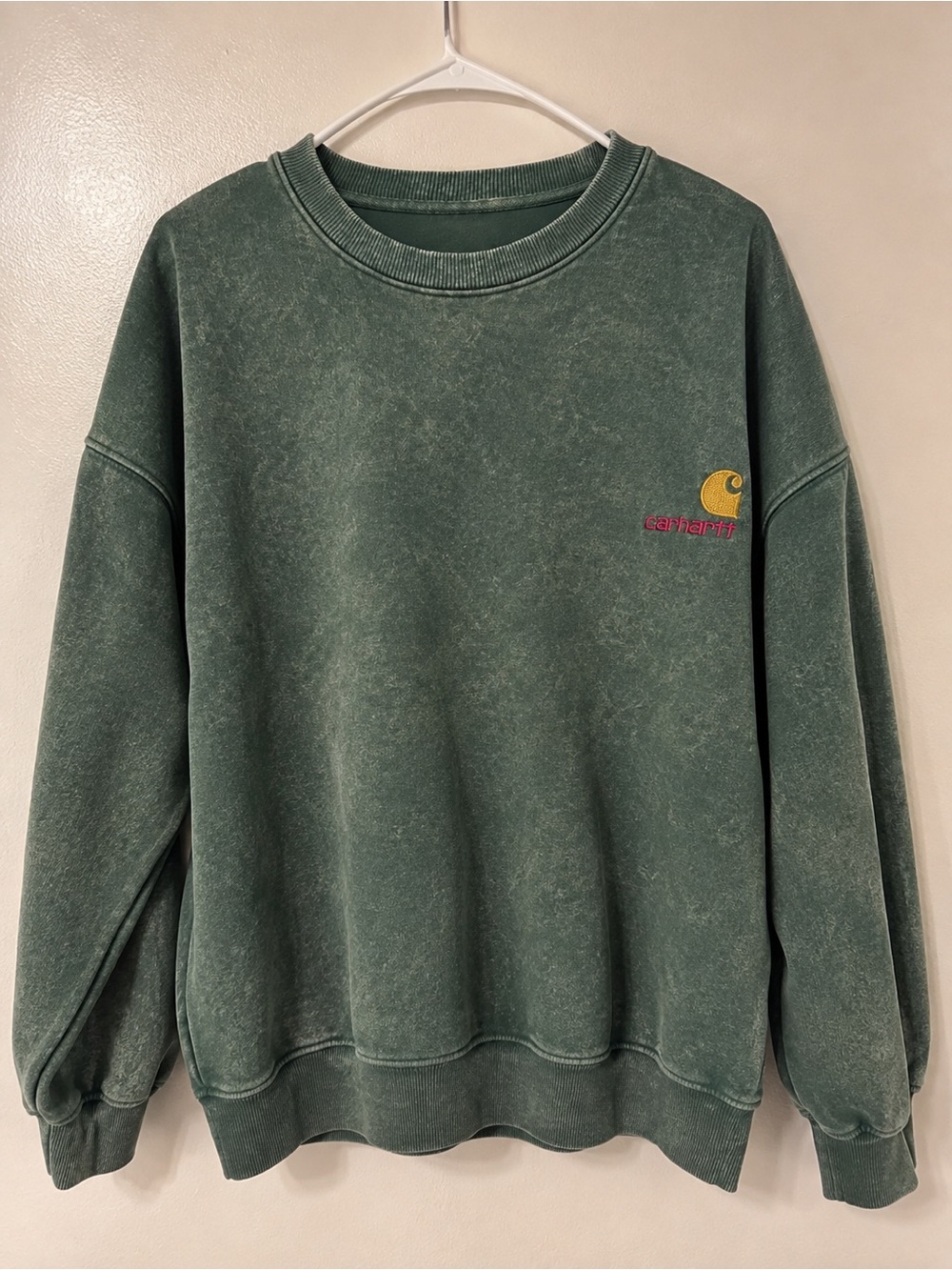 Carhartt XL Green Acid Wash Oversized Crewneck Sweatshirt